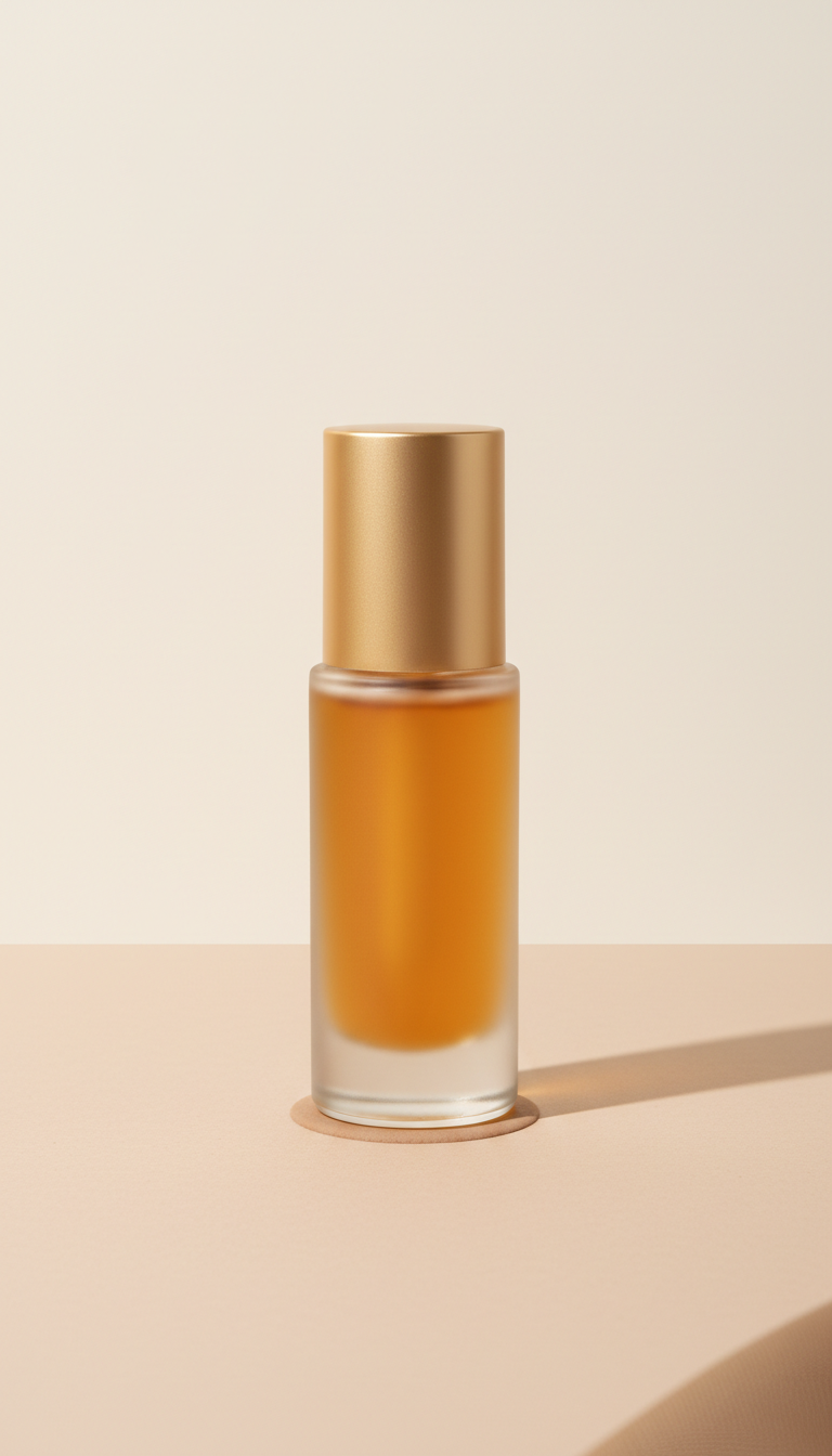 Revitalizing facial serum in minimalist glass